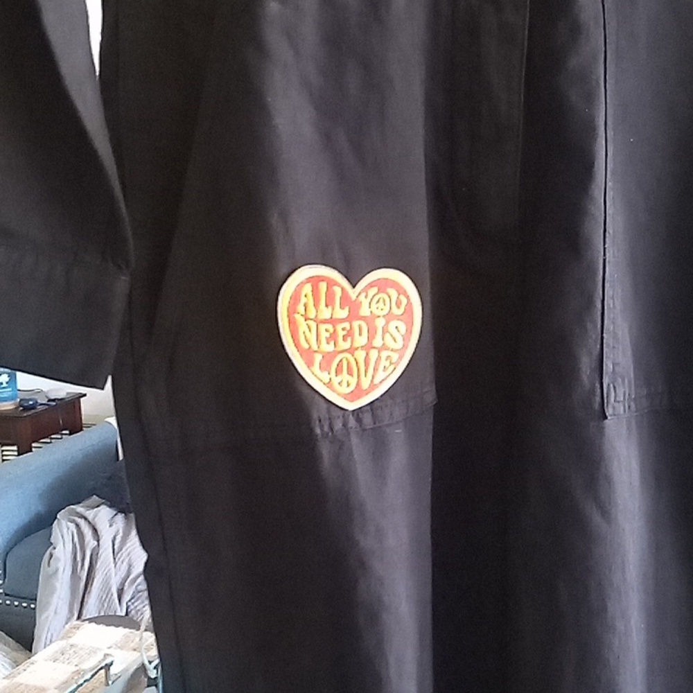 New Black Jumpsuit with Embroided Patches....One Of A Kind.... - Picture 3 of 6